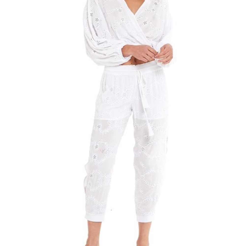 Young fabulous and Broke white eyelet pants